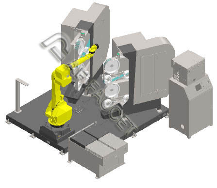 RTAF-AG0204L- DUAL-STATION- Robot szlifujący robot szlifujący do dużych kranów mosiężnych